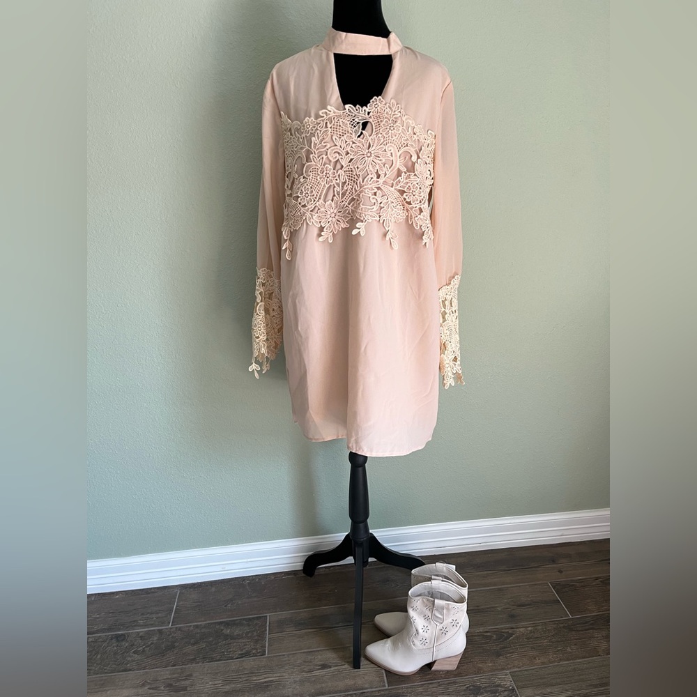 Boo-hoo, long sleeve lace dress